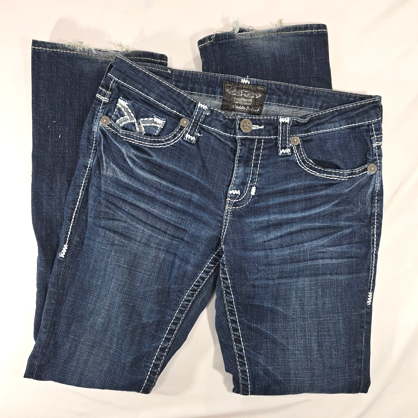 Big Star Maddie Boot Mid Rise Fit Bootcut Flap Pocket Jeans Size 30l Y2k Bu